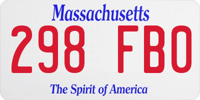MA license plate 298FB0