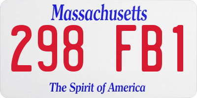 MA license plate 298FB1
