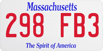 MA license plate 298FB3