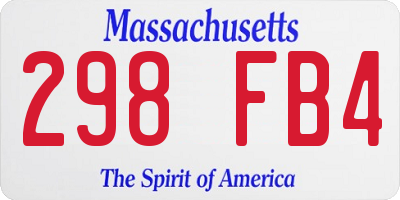 MA license plate 298FB4