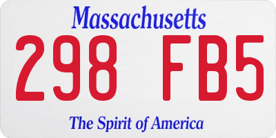 MA license plate 298FB5