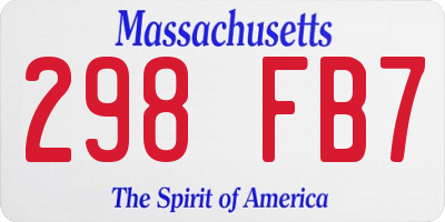 MA license plate 298FB7