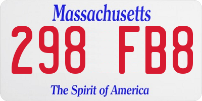 MA license plate 298FB8