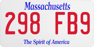 MA license plate 298FB9