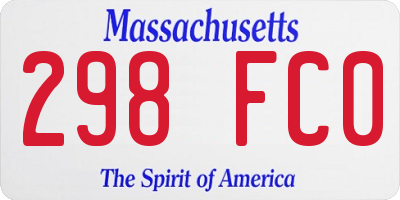 MA license plate 298FC0