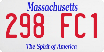 MA license plate 298FC1