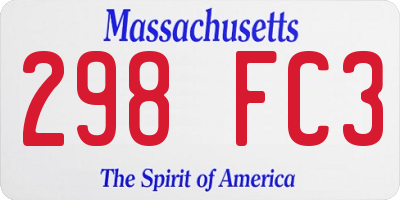 MA license plate 298FC3