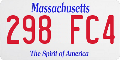 MA license plate 298FC4