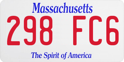 MA license plate 298FC6