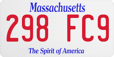 MA license plate 298FC9