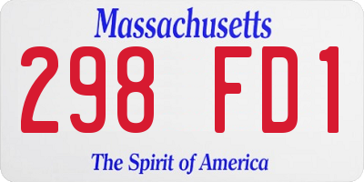 MA license plate 298FD1