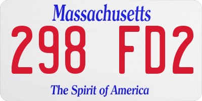 MA license plate 298FD2