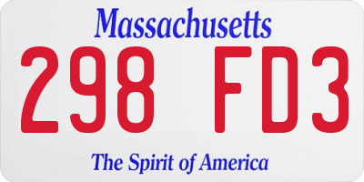 MA license plate 298FD3