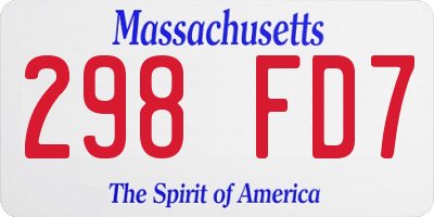 MA license plate 298FD7