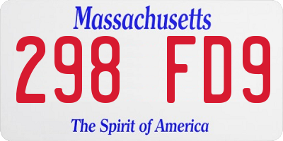 MA license plate 298FD9