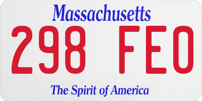 MA license plate 298FE0