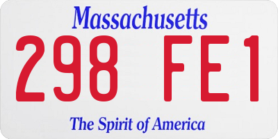 MA license plate 298FE1