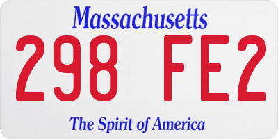 MA license plate 298FE2