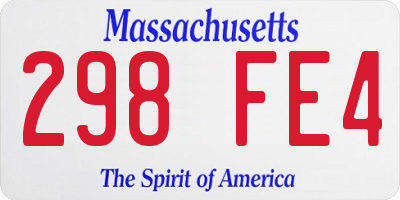 MA license plate 298FE4