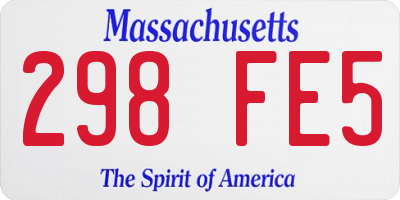 MA license plate 298FE5