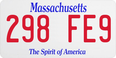 MA license plate 298FE9