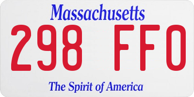 MA license plate 298FF0
