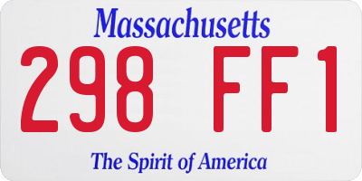 MA license plate 298FF1