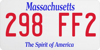 MA license plate 298FF2