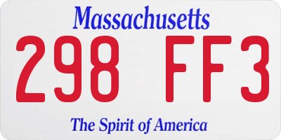 MA license plate 298FF3