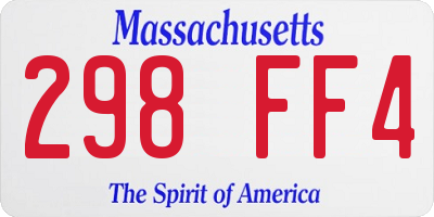 MA license plate 298FF4