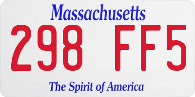 MA license plate 298FF5