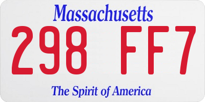 MA license plate 298FF7