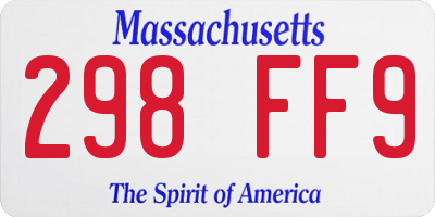 MA license plate 298FF9