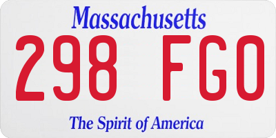 MA license plate 298FG0