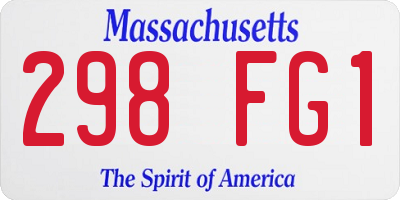 MA license plate 298FG1