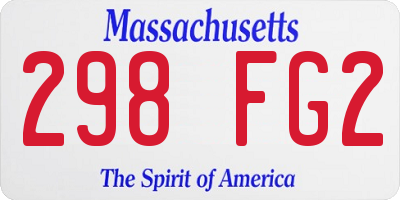 MA license plate 298FG2