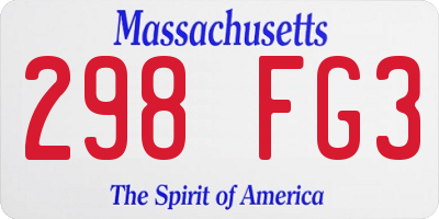 MA license plate 298FG3