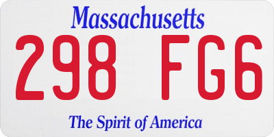 MA license plate 298FG6