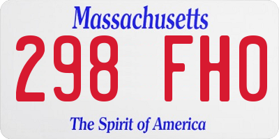 MA license plate 298FH0