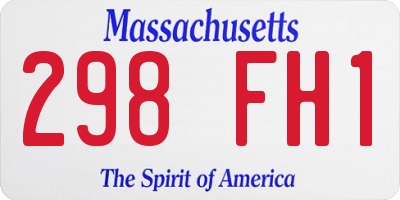 MA license plate 298FH1