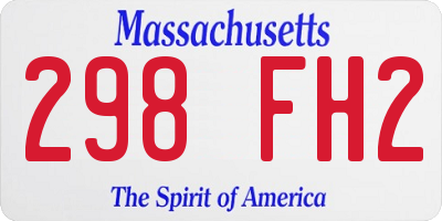 MA license plate 298FH2