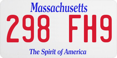MA license plate 298FH9