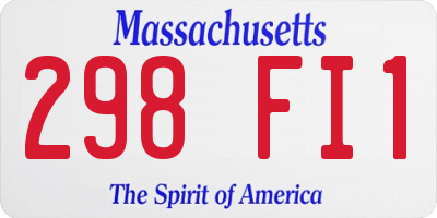 MA license plate 298FI1