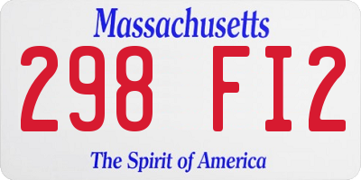 MA license plate 298FI2
