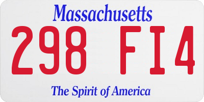 MA license plate 298FI4