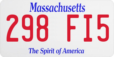 MA license plate 298FI5