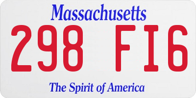MA license plate 298FI6