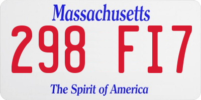 MA license plate 298FI7