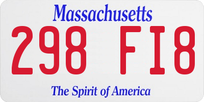 MA license plate 298FI8