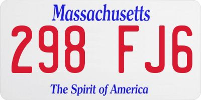 MA license plate 298FJ6